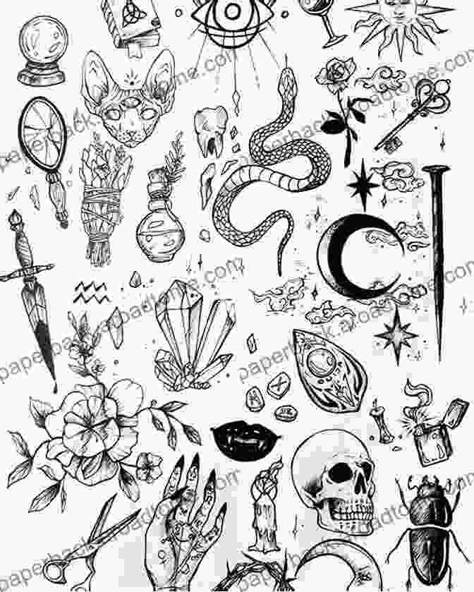 A Collection Of Small, Intricate Flash Drawings, Each Representing A Unique Tattoo Design. Tattoo Images: ART TATTOO Pablo Barada:: Paintings Drawings Flashes Sketches ((Tattoo Planet 10)