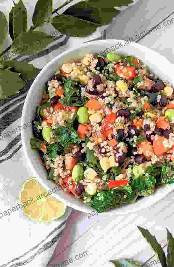 A Colorful Quinoa And Black Bean Salad Topped With A Creamy Avocado Dressing, Garnished With Fresh Herbs The Pegan Diet Cookbook: The Ultimate Plant Based Health Focused Cookbook That Combines The PALEO And VEGAN Diets For Lifelong Health (Over 200 Recipes Inside )