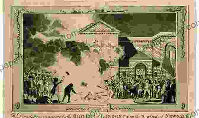 A Depiction Of The Gordon Riots, With Flames And Smoke Rising From Buildings And People Running In The Streets. Barnaby Rudge: A Tale Of The Riots Of Eighty