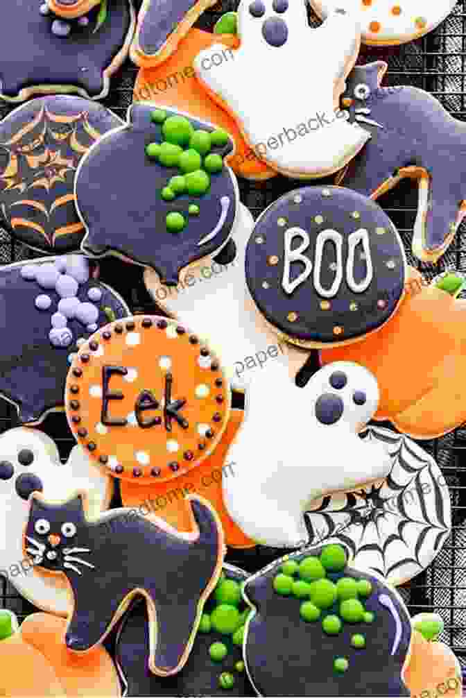 A Plate Of Festive Halloween Sugar Cookies, Decorated With Spooky Designs 365 Tasty Holiday Recipes: Enjoy Everyday With Holiday Cookbook