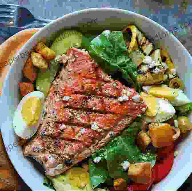 A Vibrant Grilled Salmon Salad Topped With Fresh Vegetables And A Zesty Lemon Herb Dressing, Garnished With Herbs Paleo Power Paleo Lunch And Paleo Pastries 2 Pack (Caveman CookBook For Low Carb Sugar Free Gluten Free Living)