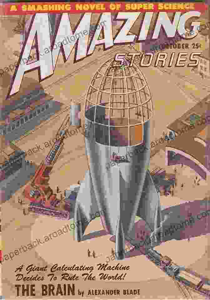 Advertisement For 'Amazing Stories' Pulp Magazine Featuring A Rocket Ship Pulp Fiction Ads